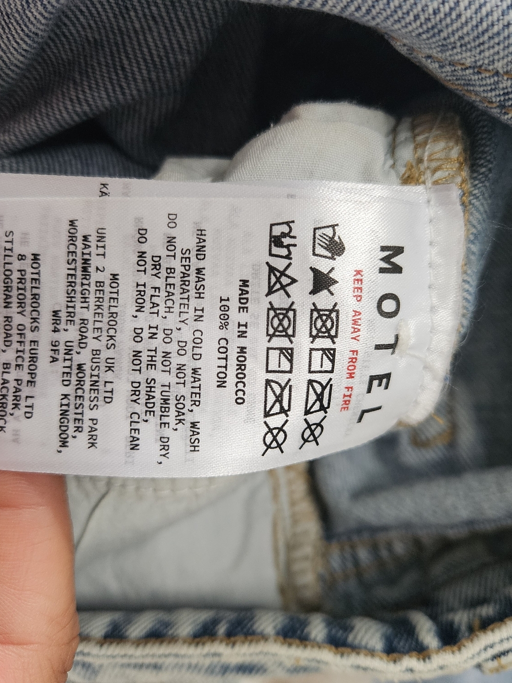 Motel Rocks Low Rise Parallel Jeans In 80s Light Blue Wash - Picture 7 of 7